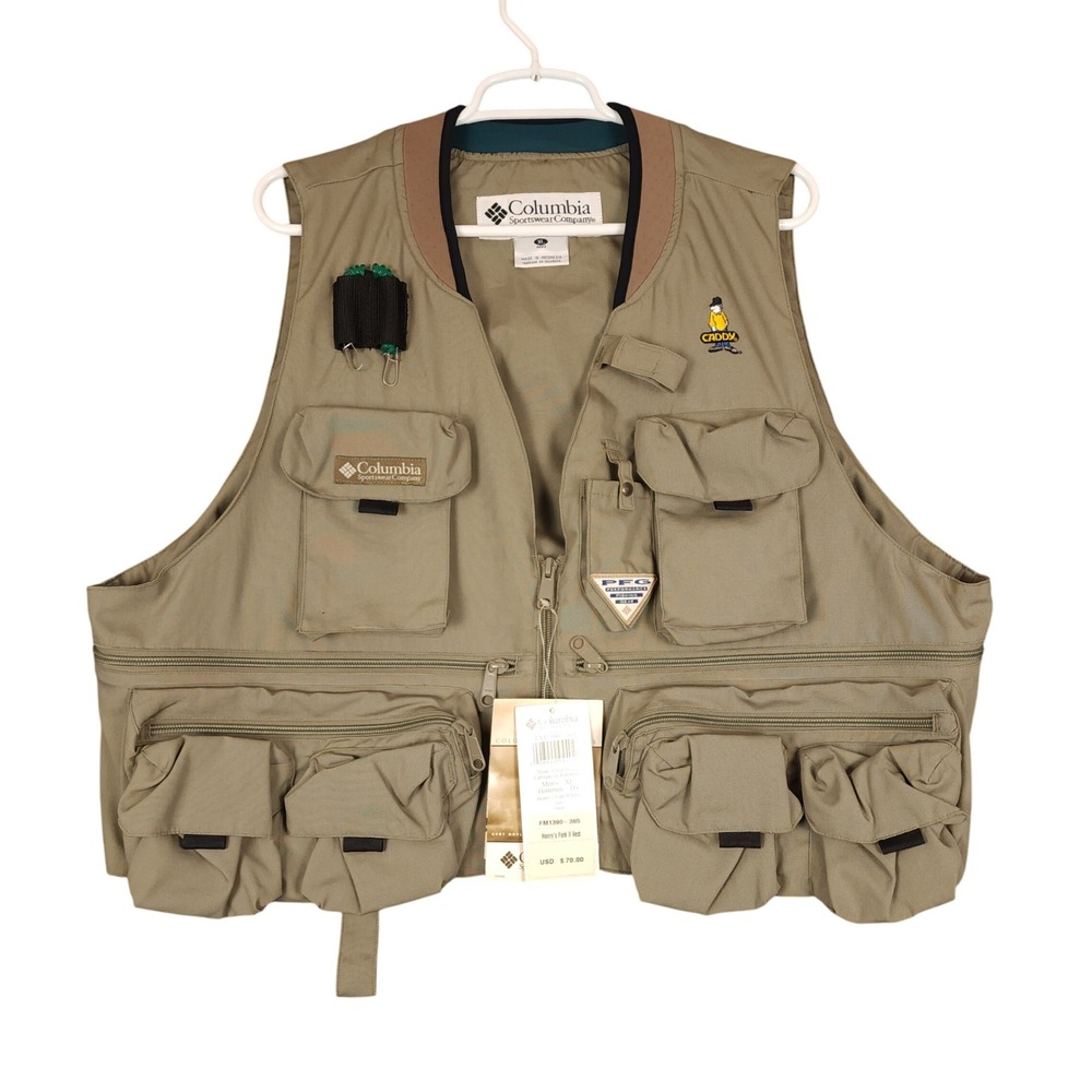 Columbia Henrys Fork II Vest XL Sage Green Fishing Utility Pockets Men